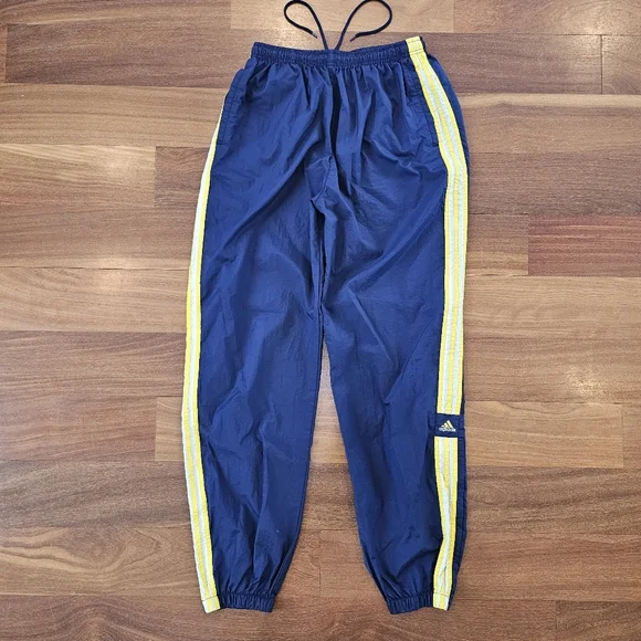 Vintage 90s Y2K Adidas Nylon Windbreaker Track Pants Joggers Zip Ankle Mens XL - Picture 2 of 12